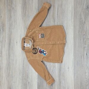 ​Marvel Spider-Man Toddler Boys Tan Corduroy Shacket Embroidered Patches Sz 4T
